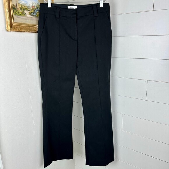 A.L.C. Seamed Trouser Pants Bootcut Flare Cotton Stretch Mid Rise Black Size 8 - Picture 1 of 6